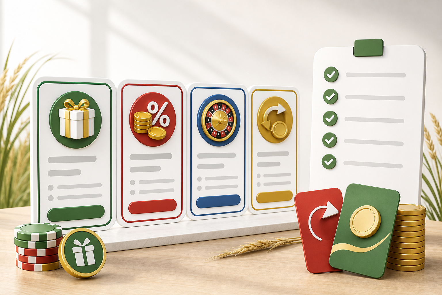 Offer cards and terms checklist for Saskatchewan players